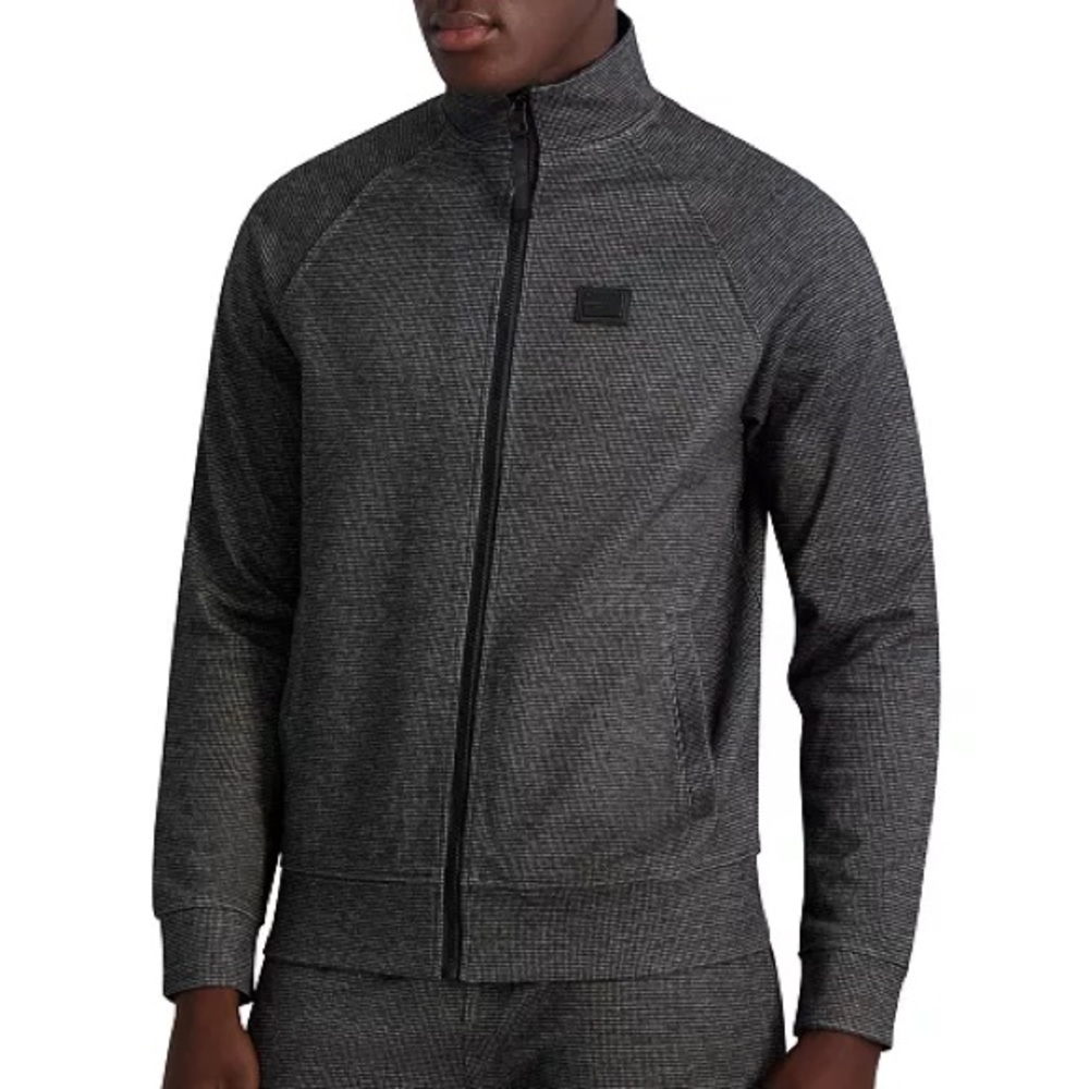 Karl Lagerfeld Sweatshirt Textured Track Jacket Men's Slim-Fit XXL NWT